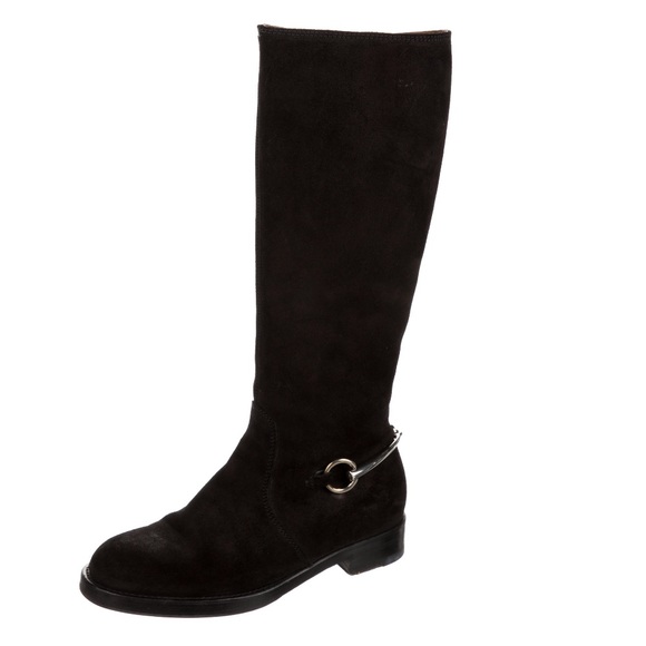 GUCCI Horsebit Accent Black Suede Riding Boots Excellent condition💝 - Picture 4 of 11